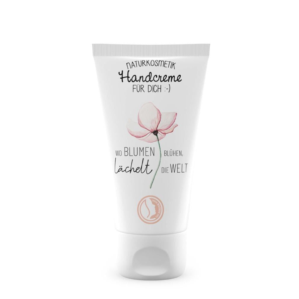 Handcreme Wo Blumen blühen, lächelt die Welt