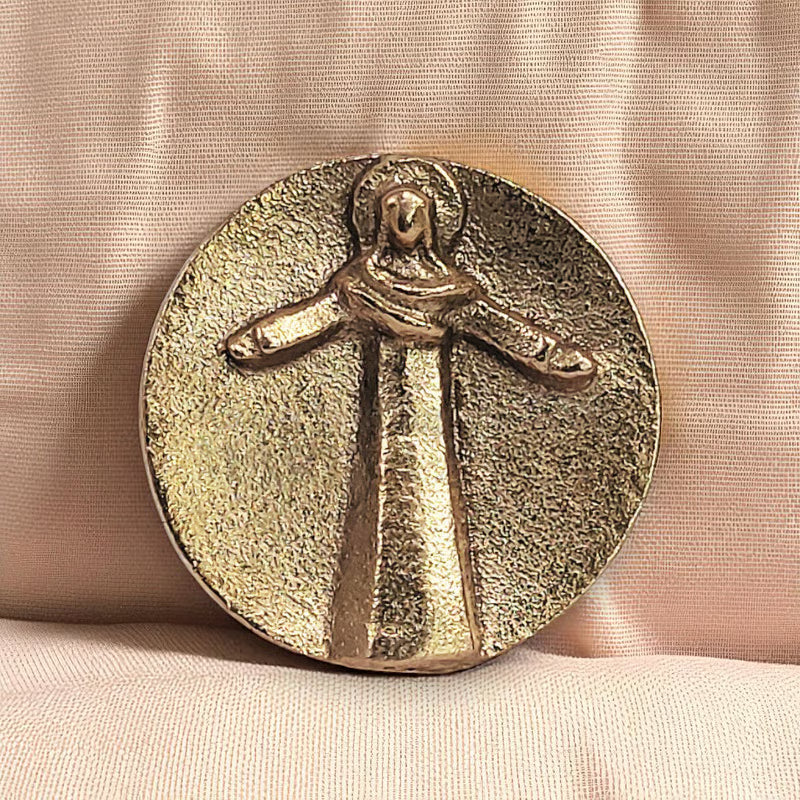 Bronze Plakette Jesus ist immer an meiner Seite