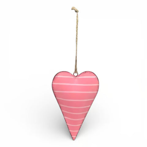 Metall Herz Pink Weiß