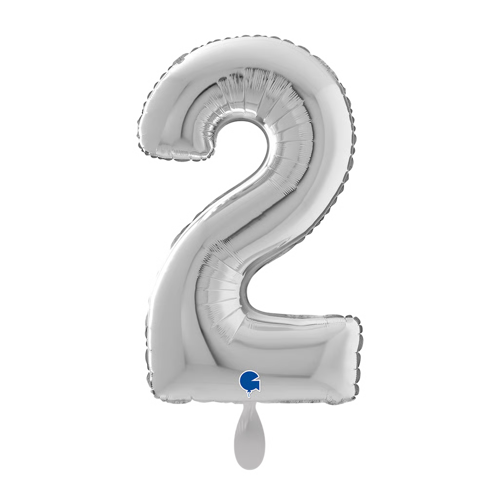 XL Zahl Silber 2