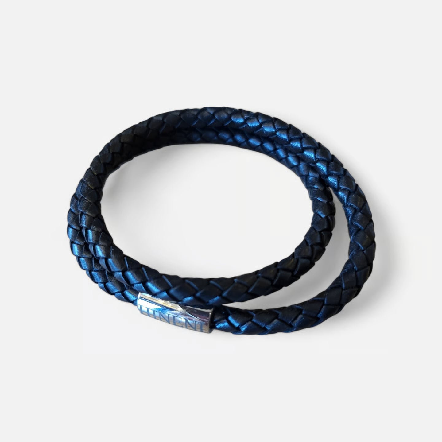 Schwarzes Lederarmband "Hineni"