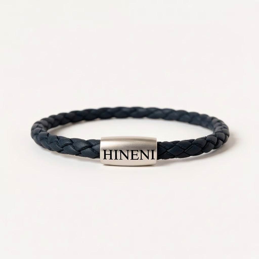Lederarmband "Hineni" Blau