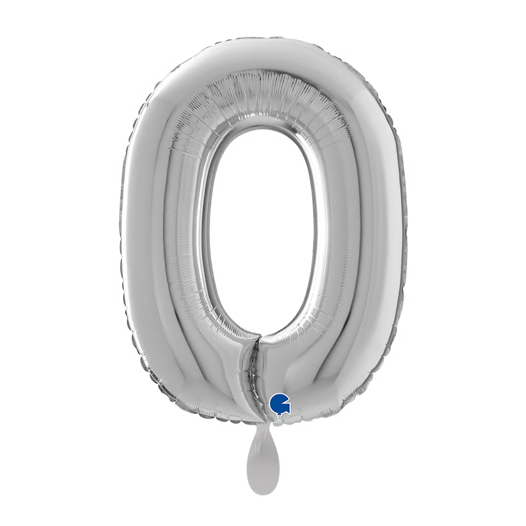 XL Zahl Silber 0