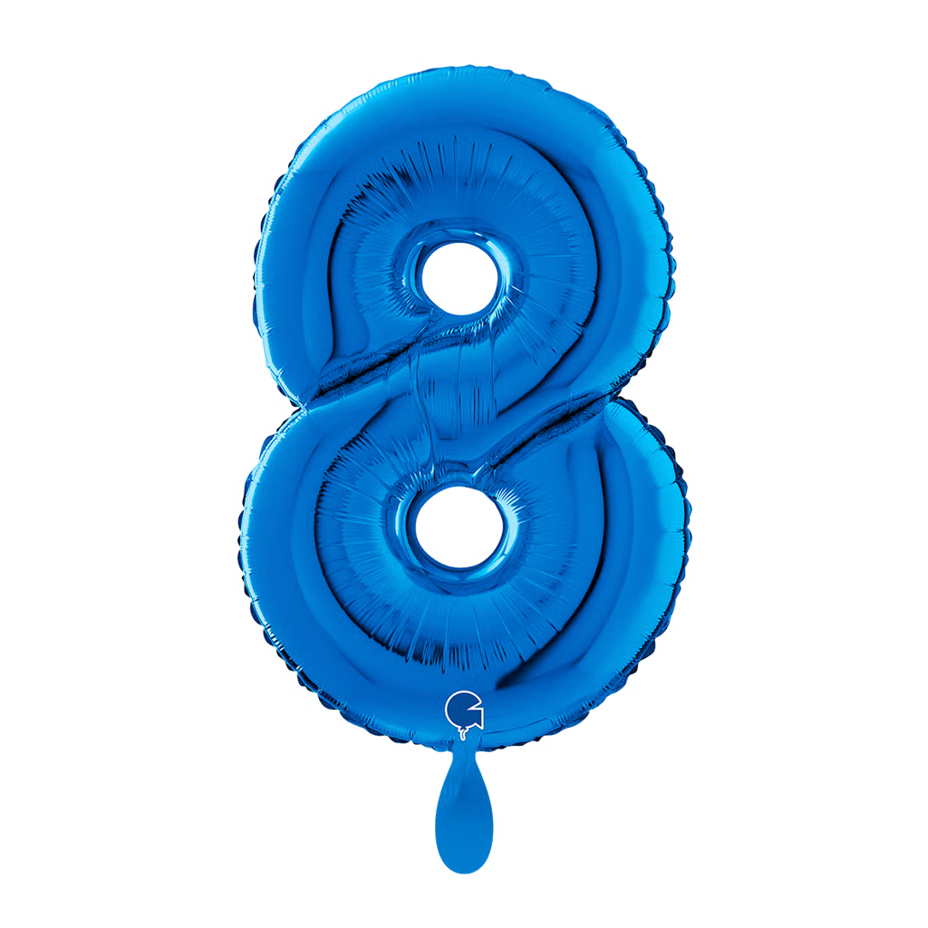 XL Zahl Blau 8